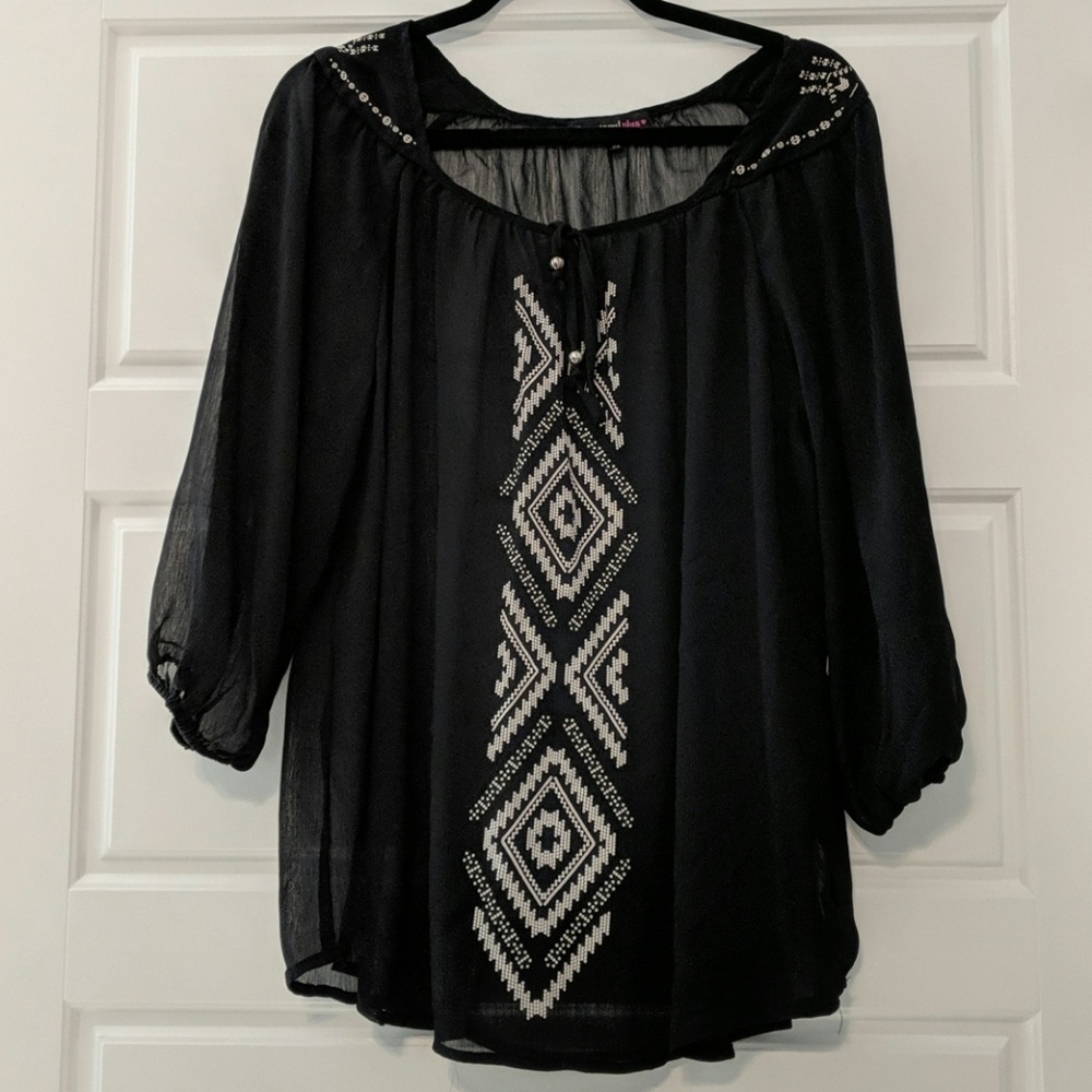 Tribal Aztec Chiffon Top